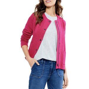 Nic + Zoe Making Moves Knit Sweater Jacket Size Large Pink Classic Career Preppy